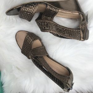 Circa Joan & David Bronze mini wedge Sandal
